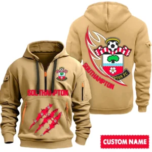 Southampton EPL Hoodie Half Zipper SPO0120017, Gift For Fan Southampton - Khaki