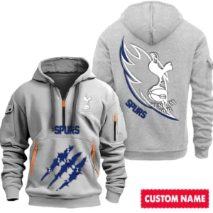 Tottenham Hotspur EPL Hoodie Half Zipper SPO0120018, Gift For Fan Tottenham Hotspur - Gray