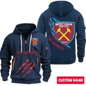 West Ham United EPL Hoodie Half Zipper SPO0120019, Gift For Fan West Ham United - Navy