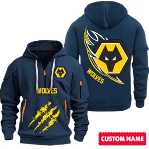 Wolverhampton Wanderers EPL Hoodie Half Zipper SPO0120020, Gift For Fan Wolverhampton Wanderers - Navy