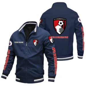 Bournemouth EPL Stand Collar Jacket SPO0420001, Gift For Fan Bournemouth - Navy