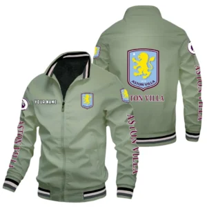 Aston Villa EPL Stand Collar Jacket SPO0420002, Gift For Fan Aston Villa - Bean Green