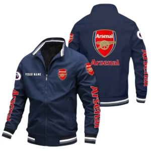 Arsenal EPL Stand Collar Jacket SPO0420003, Gift For Fan Arsenal - Navy