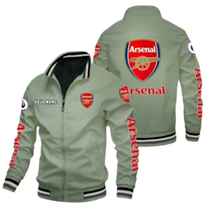 Arsenal EPL Stand Collar Jacket SPO0420003, Gift For Fan Arsenal - Bean Green