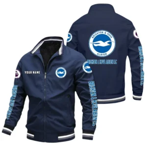 Brighton EPL Stand Collar Jacket SPO0420004, Gift For Fan Brighton - Navy