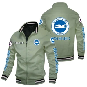 Brighton EPL Stand Collar Jacket SPO0420004, Gift For Fan Brighton - Bean Green