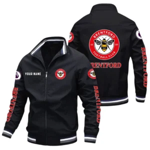 Brentford EPL Stand Collar Jacket SPO0420007, Gift For Fan Brentford - Black