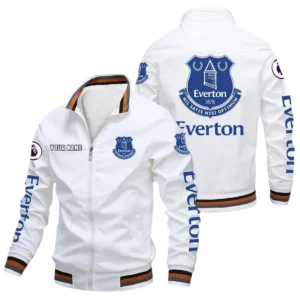 Everton EPL Stand Collar Jacket SPO0420008, Gift For Fan Everton - White