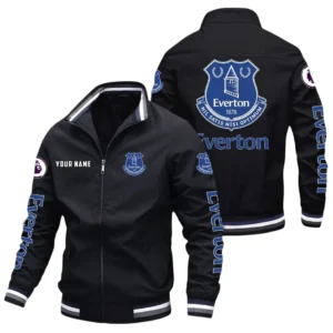 Everton EPL Stand Collar Jacket SPO0420008, Gift For Fan Everton - Black