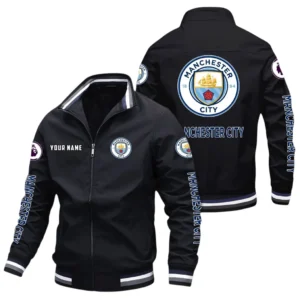 Manchester City EPL Stand Collar Jacket SPO0420009, Gift For Fan Manchester City - Black