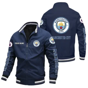 Manchester City EPL Stand Collar Jacket SPO0420009, Gift For Fan Manchester City - Navy