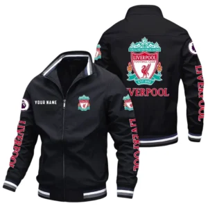 Liverpool EPL Stand Collar Jacket SPO0420012, Gift For Fan Liverpool - Black
