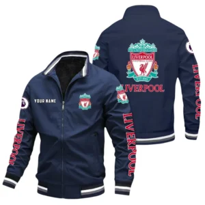 Liverpool EPL Stand Collar Jacket SPO0420012, Gift For Fan Liverpool - Navy