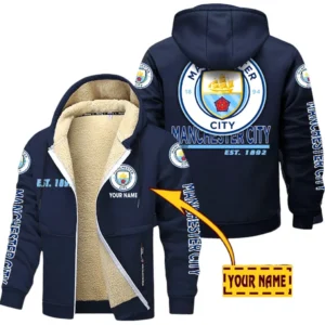 Manchester City EPL Lamb Fleece Thick Coat SPO0520007, Gift For Fan Manchester City - Navy