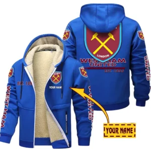 West Ham United EPL Lamb Fleece Thick Coat SPO0520008, Gift For Fan West Ham United - Blue