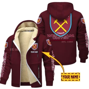 West Ham United EPL Lamb Fleece Thick Coat SPO0520008, Gift For Fan West Ham United - Burgundy