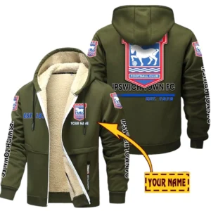 Ipswich Town EPL Lamb Fleece Thick Coat SPO0520012, Gift For Fan Ipswich Town - Army Green