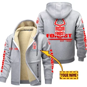 Nottingham Forest EPL Lamb Fleece Thick Coat SPO0520014, Gift For Fan Nottingham Forest - Light Gray