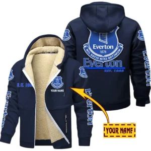 Everton EPL Lamb Fleece Thick Coat SPO0520015, Gift For Fan Everton - Navy
