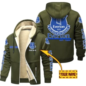Everton EPL Lamb Fleece Thick Coat SPO0520015, Gift For Fan Everton - Army Green