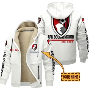 Bournemouth EPL Lamb Fleece Thick Coat SPO0520016, Gift For Fan Bournemouth - White