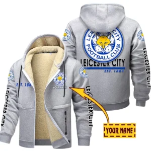 Leicester City EPL Lamb Fleece Thick Coat SPO0520017, Gift For Fan Leicester City - Light Gray