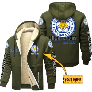 Leicester City EPL Lamb Fleece Thick Coat SPO0520017, Gift For Fan Leicester City - Army Green