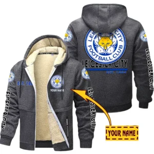 Leicester City EPL Lamb Fleece Thick Coat SPO0520017, Gift For Fan Leicester City - Dark Gray