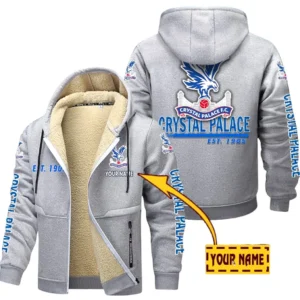 Crystal Palace EPL Lamb Fleece Thick Coat SPO0520018, Gift For Fan Crystal Palace - Light Gray