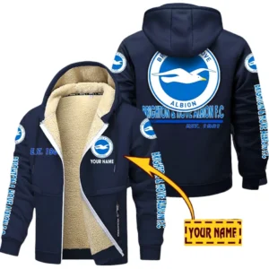 Brighton EPL Lamb Fleece Thick Coat SPO0520019, Gift For Fan Brighton - Navy