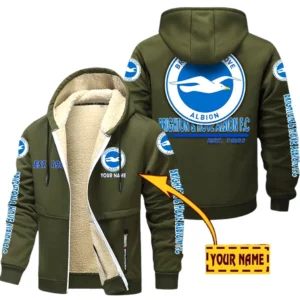 Brighton EPL Lamb Fleece Thick Coat SPO0520019, Gift For Fan Brighton - Army Green