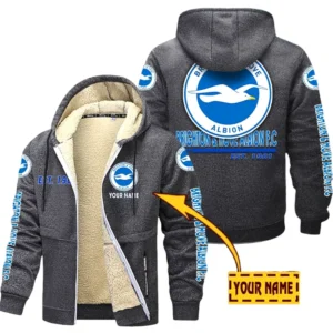 Brighton EPL Lamb Fleece Thick Coat SPO0520019, Gift For Fan Brighton - Dark Gray