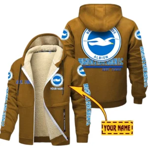 Brighton EPL Lamb Fleece Thick Coat SPO0520019, Gift For Fan Brighton - Brown