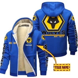 Wolverhampton Wanderers EPL Lamb Fleece Thick Coat SPO0520020, Gift For Fan Wolverhampton Wanderers - Blue