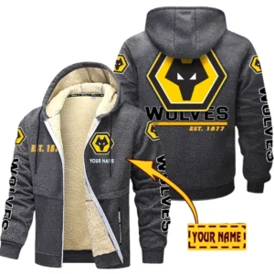 Wolverhampton Wanderers EPL Lamb Fleece Thick Coat SPO0520020, Gift For Fan Wolverhampton Wanderers - Dark Gray