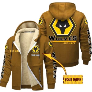 Wolverhampton Wanderers EPL Lamb Fleece Thick Coat SPO0520020, Gift For Fan Wolverhampton Wanderers - Brown