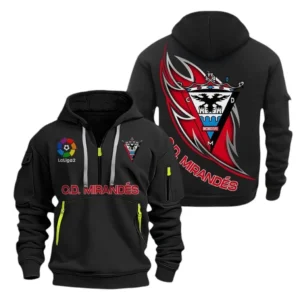 Mirandes Laliga Hoodie Half Zipper LALIGA0101102514, Gift For Fan Mirandes - Black