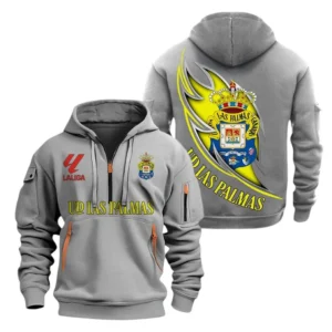 Las Palmas Laliga Hoodie Half Zipper LALIGA0101102520, Gift For Fan Las Palmas - Grey