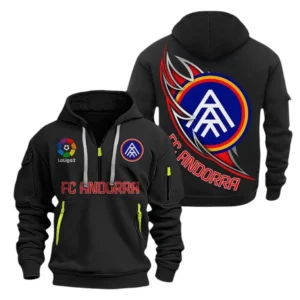 FC Andorra Laliga Hoodie Half Zipper LALIGA0101102523, Gift For Fan FC Andorra - Black