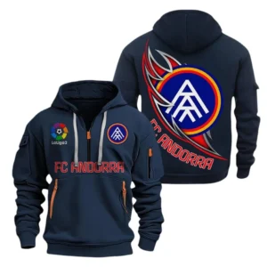 FC Andorra Laliga Hoodie Half Zipper LALIGA0101102523, Gift For Fan FC Andorra - Navy