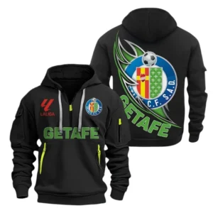 Getafe Laliga Hoodie Half Zipper LALIGA0101102524, Gift For Fan Getafe - Black