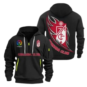 Granada Laliga Hoodie Half Zipper LALIGA0101102542, Gift For Fan Granada - Black