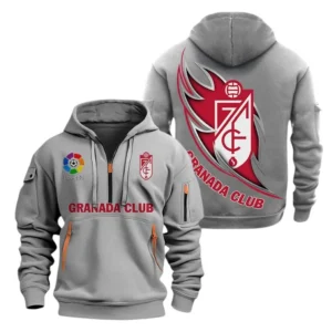 Granada Laliga Hoodie Half Zipper LALIGA0101102542, Gift For Fan Granada - Grey