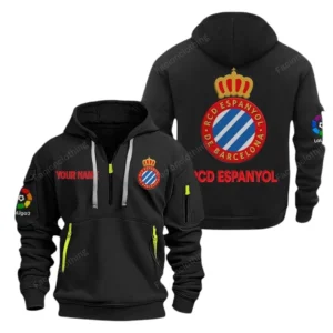Espanyol La Liga Hoodie Half Zipper LALIGA1001152504, Gift For Fan Espanyol - Black