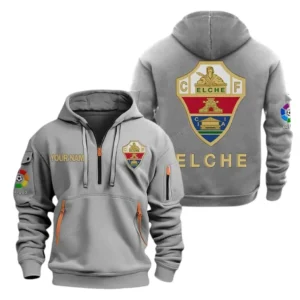 Elche La Liga Hoodie Half Zipper LALIGA1001152517, Gift For Fan Elche - Grey