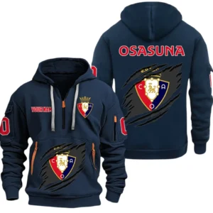 Oasuna La Liga Hoodie Half Zipper LALIGA2301212515, Gift For Fan Oasuna - Navy