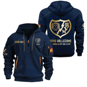 Rayo Vallecano La Liga Hoodie Half Zipper LALIGA2801242504, Gift For Fan Rayo Vallecano - Navy