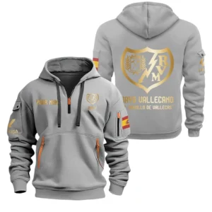 Rayo Vallecano La Liga Hoodie Half Zipper LALIGA2801242504, Gift For Fan Rayo Vallecano - Grey