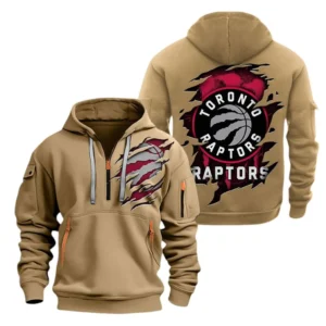Toronto Raptors Hoodie Half  Zipper NBA56180125014 - Gift For Fan Toronto Raptors - Khaki