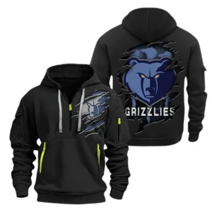 Memphis Grizzlies Hoodie Half  Zipper NBA56180125016 - Gift For Fan Memphis Grizzlies - Black